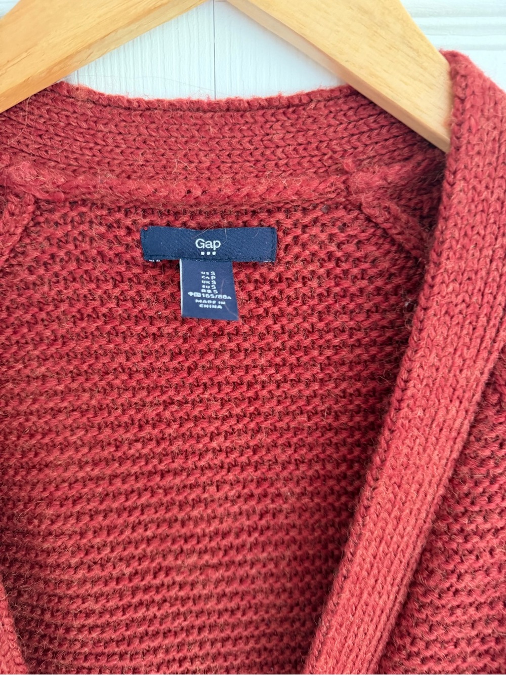 Gap Tierra Red Textured Knit Cardigan Sweater Size Small - Picture 3 of 4